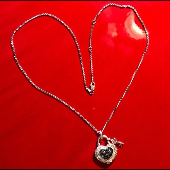 BLUE➕WHITE REAL “DIAMOND” STERLING SILVER NECKLACE - Picture 2 of 15